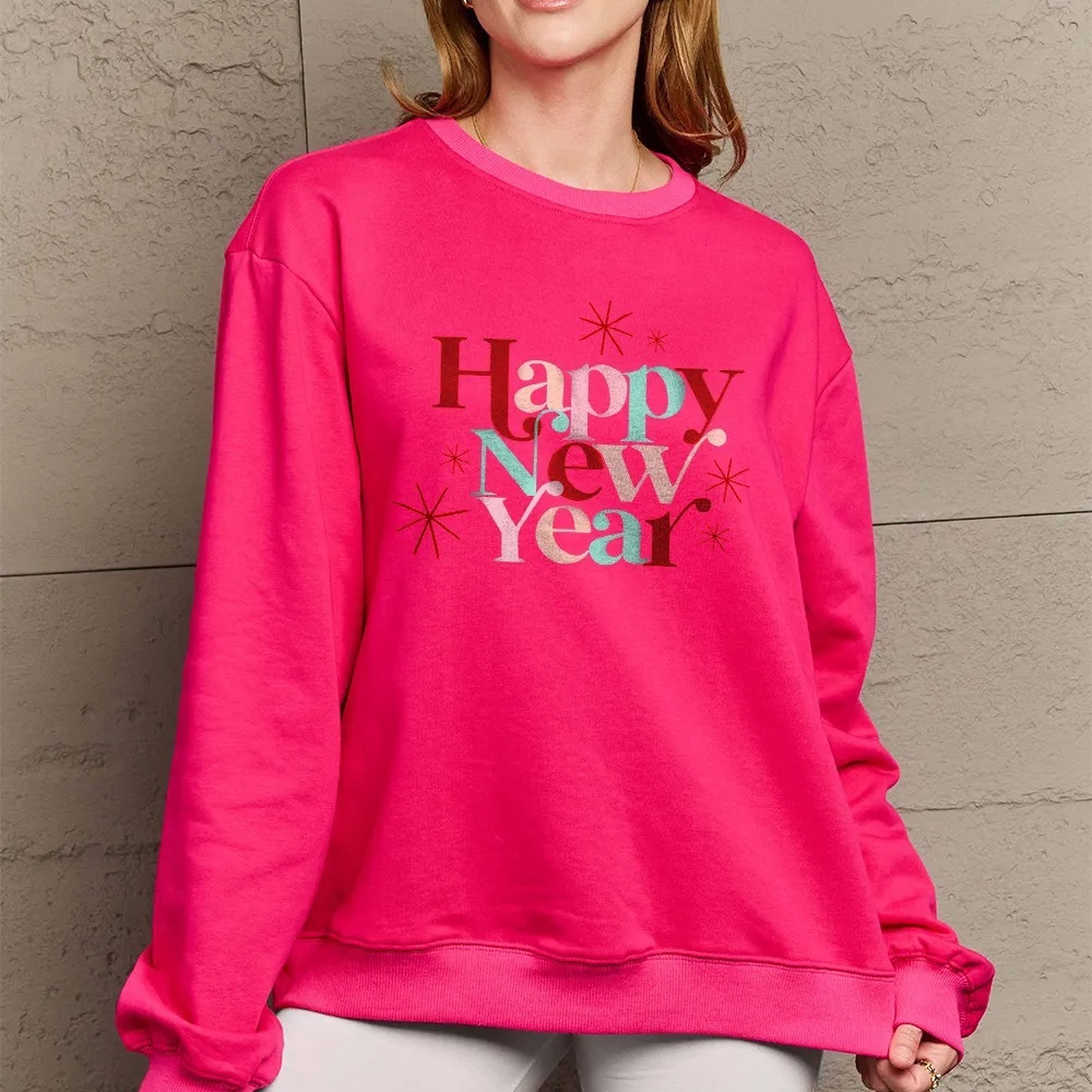 Pink Happy New Year Women's Sweatshirt